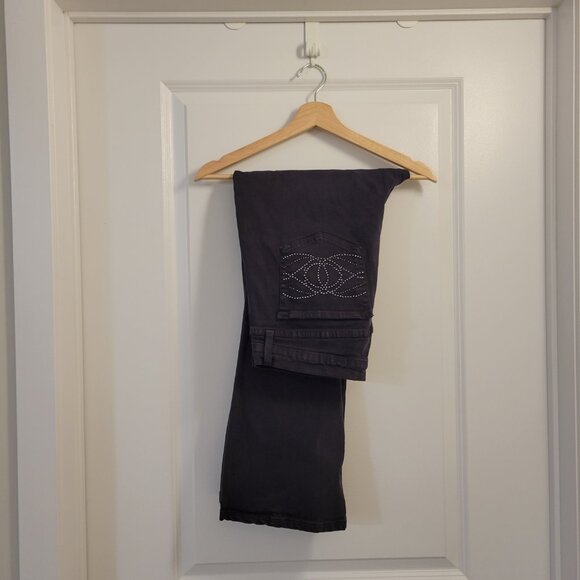 Vintage NYD Jeans - Dark Grey Wash - Bling/ Studs - Bootcut - Petite - Picture 6 of 9